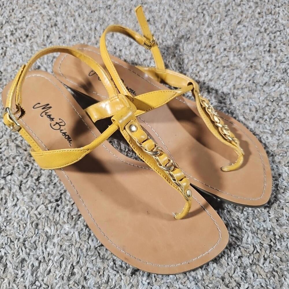 miss bisou 022-6630 8M Yellow Strap Wedge Sandal